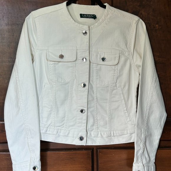 Ralph Lauren Jackets & Blazers - Ralph Lauren Classic White Denim Jean Jacket Coat S